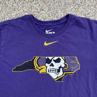 Men’s Nike East Carolina University Pirates ECU t - shirt Size L Purple 2