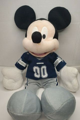 Disney Nfl Dallas Cowboys Mickey Mouse Stuffed Plush 00 Football Uniform 17 "