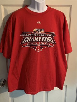 Majestic Boston Red Sox 2007 American League Champions T - Shirt Size Xxl