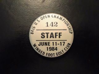 1984 U S Open Golf Tournament Staff Badge Winged Foot Golf Fuzzy Zoeller