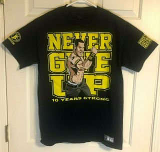 Wwe John Cena Authentic Wear Wrestling T - Shirt 10 Years Strong Medium
