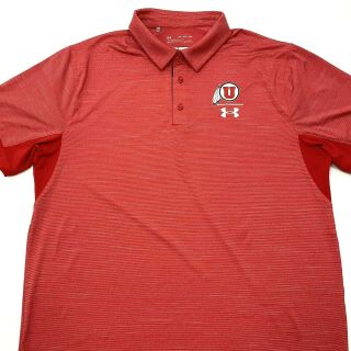 Under Armour Utah Utes Mens Polo Shirt Heatgear Red Size 2xl.  A6