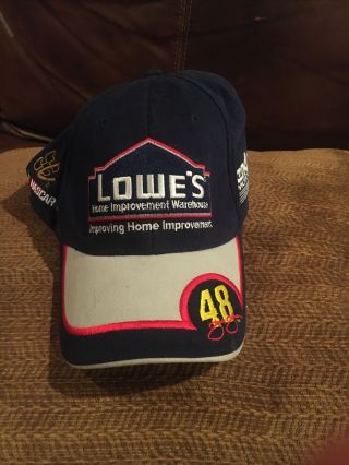 Lowes 48 Jimmie Johnson Hat Team Lowes Racing Baseball Cap Nascar Hook & Loop