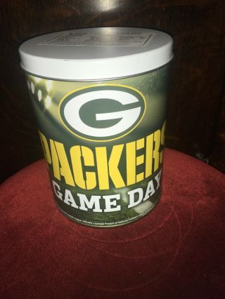 Green Bay Packers Canister Popcorn Tin Game Day Nfl Scouting