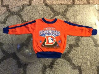 Denver Broncos Old Logo Long Sleeve Shirt Youth Toddlers Size 4t Vintage 1995