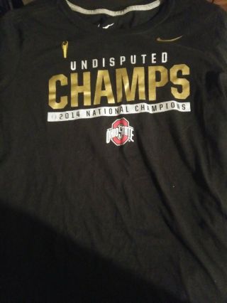 Ohio State Buckeyes 2014 National Champions Nike Black T - Shirt Size Mens Xl Slim