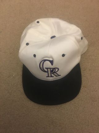 Vtg Colorado Rockies Mlb Baseball Sga White Snapback Hat Cap American Furniture