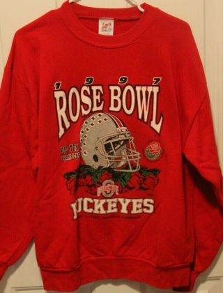 Vintage 1997 Ohio State Buckeyes Rose Bowl Sweatshirt Large