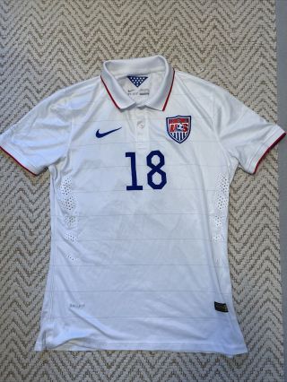 2014 Nike Men’s Dri - Fit Team Usa Soccer Home Jersey Polo Shirt White Large