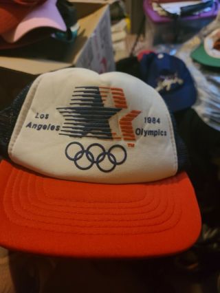 1984 Usa Olympics Los Angeles Mesh Trucker Hat Snapback Cap Red White Blue