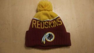 Era Nfl Washington Redskins On Field Sideline Beanie Winter Pom Knit Cap Hat