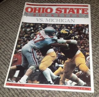 Ohio State Vs.  Michigan Ncaa Football Program November 17,  1984 Osu Buckeyes