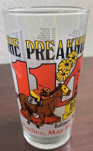 1989 Preakness Stakes 114th Pimlico Souvenir Glass Triple Crown Horse Racing