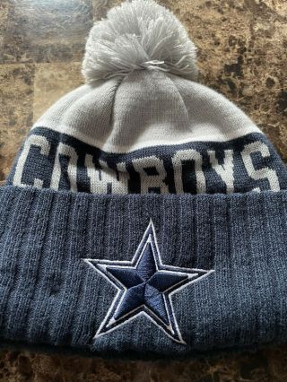 Era Nfl Dallas Cowboys On Field Sideline Beanie Winter Pom Knit Cap Hat