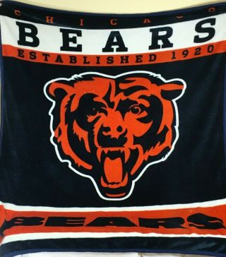 Chicago Bears Royal Plush Throw Blanket Nfl 60x75
