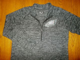 Nfl Philadelphia Eagles 1/2 Zip Long Sleeve Heather Black Shirt Mens 2xl Excell.