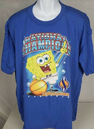 Sponge Bob Syracuse Orangemen 2003 Ncaa National Basketball Champion T Shirt 2xl