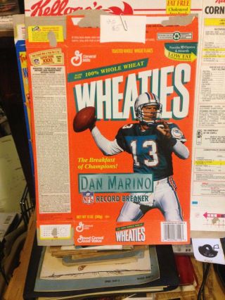 Wheaties Dan Marino Miami Dolphins Cereal Box 1995