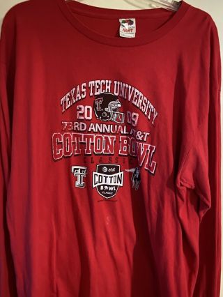 Ncaa Texas Tech Red Raiders University Football Cotton Bowl 2009 T Shirt Xlarge