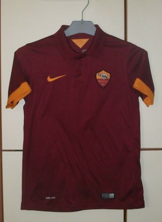 As Roma 2014 - 2015 Home Football Shirt Jersey Nike Size Boys Kids M