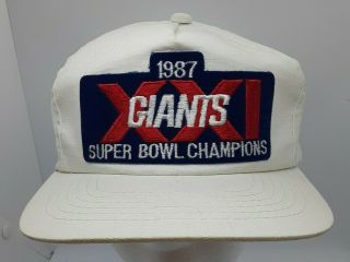 York Giants Vintage Snapback Nfl Football Hat Cap 1987 Superbowl Champions