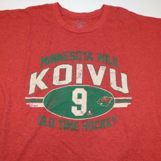 Old Time Hockey Minnesota Wild Nhl Hockey Mikko Koivu 9 Tee T Shirt Sz Mens Xl