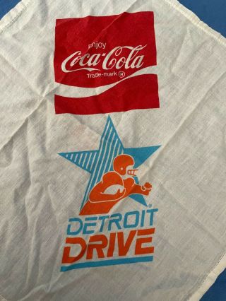 Vintage Detroit Drive Arena Football League Afl Rally Rag Bandana Coca - Cola Ad