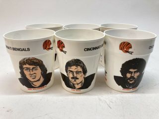 Vintage 80’s Cincinnati Bengals White Plastic Cups Collinsworth Anderson More