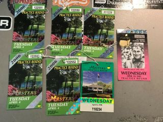 Masters Badge Practice Round Tickets 2006 2002 1998 Tiger Woods Phil Mickelson