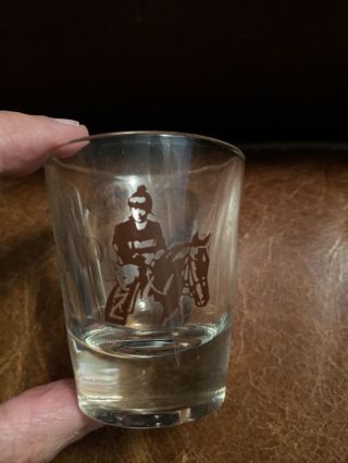 Vintage Kentucky Derby Shot Glass Horse And Jockey