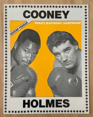 1982 Larry Holmes Vs Jerry Cooney " Great White Hope " Boxing Program - Las Vegas
