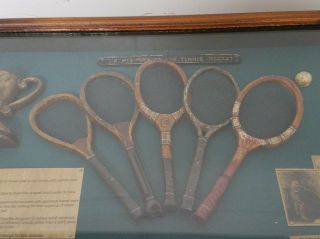 History of the Tennis Racket Shadowbox Framed Art 21x11 2