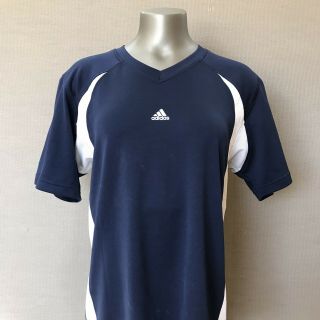Adidas National Team Mens Shirt Jersey Soccer Football Blue Logo Three Striped M