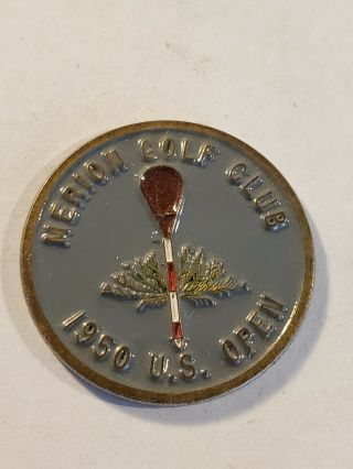 1950 Us Open Ball Marker Merion Golf Club Embossed And Painted 1 "