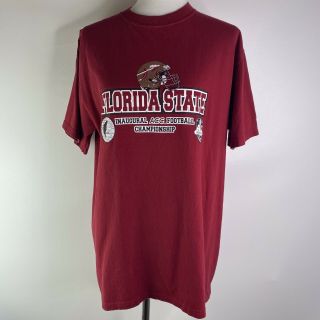 Florida State Inaugural Acc Football Championship Size Large Garnet T - Shirt Fsu
