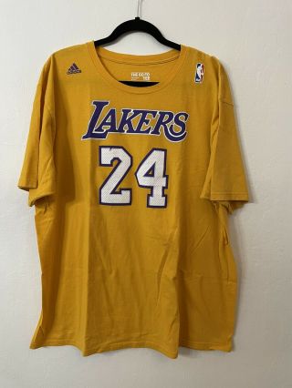 Kobe Bryant La Lakers 2x T Shirt Nba Basketball Los Angeles Adidas 24 Jersey Tee