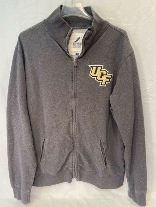 University Of Central Florida Ucf Knights Zippered Fleece Jacket Xl Gray Grey