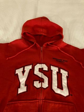 Youngstown State University Zip Up Hoodie Sweatshirt L Pre - Owned By Big Ball