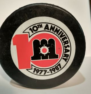 Maine Mariners 10th Anniversary Ahl Puck From 1986 - 87