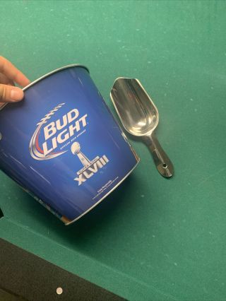 Bud Light Bowl Xlviii Ice Bucket With Scooper