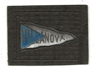 Villanova University Tobacco Leather L - 20 Pennant C1908 Bi Color Basket Weave