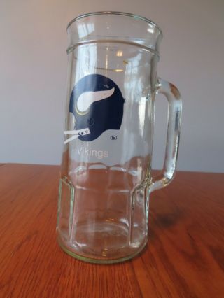 Vintage Glass Fisher Peanut Jar Beer Mug Stein - Minnesota Vikings - Nfl Football