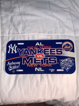 Rare 2000 World Series License Plate Subway Series Ny Mets Vs Yankees Wincraft