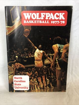 1977 - 78 North Carolina Nc State Wolfpack Basketball Media Guide Rare