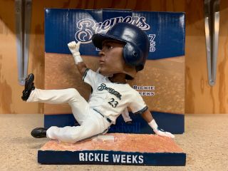 2007 Milwaukee Brewers Rickie Weeks " Sliding " Sga Bobblehead Nib