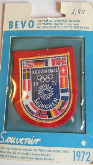 Xx Olympiade 1972 Munchen Germany Munich Olympics Souvenir Woven Patch Badge