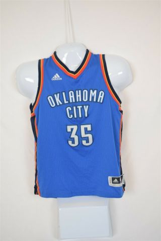 Kevin Durant Oklahoma City Thunder Basketball Jersey 35 Teal Blue Adidas Nba