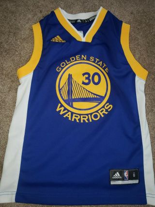 Adidas Steph Curry 30 Golden State Warriors Jersey Youth Small (8) Blue Sh