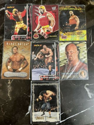 Wwe Cards (7) Hulk Hogan,  Randy Orton,  Batista,  Stone Cold Steve Austin,  John Cena