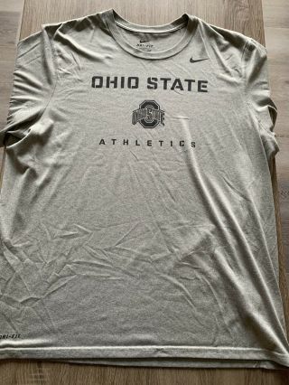 Nike Dri Fit Shirt Ohio State Athletics Gray Size Xl